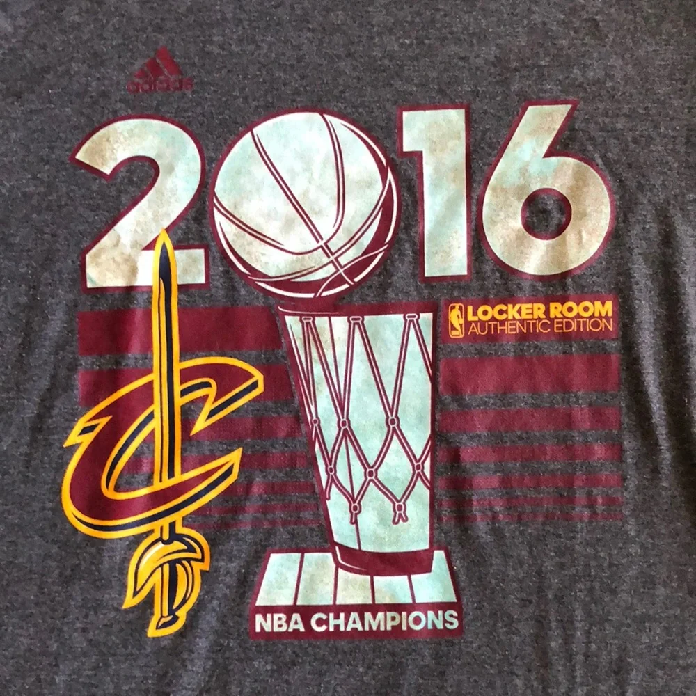Adidas 2016 Cleveland Cavs NBA Champs T-Shirt - Picture 1 of 7